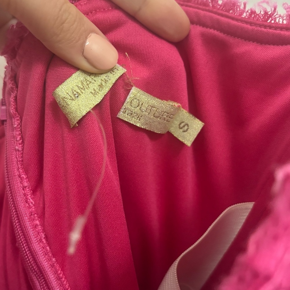 Neiman Marcus Strapless Pink Lace Dress - Picture 10 of 14